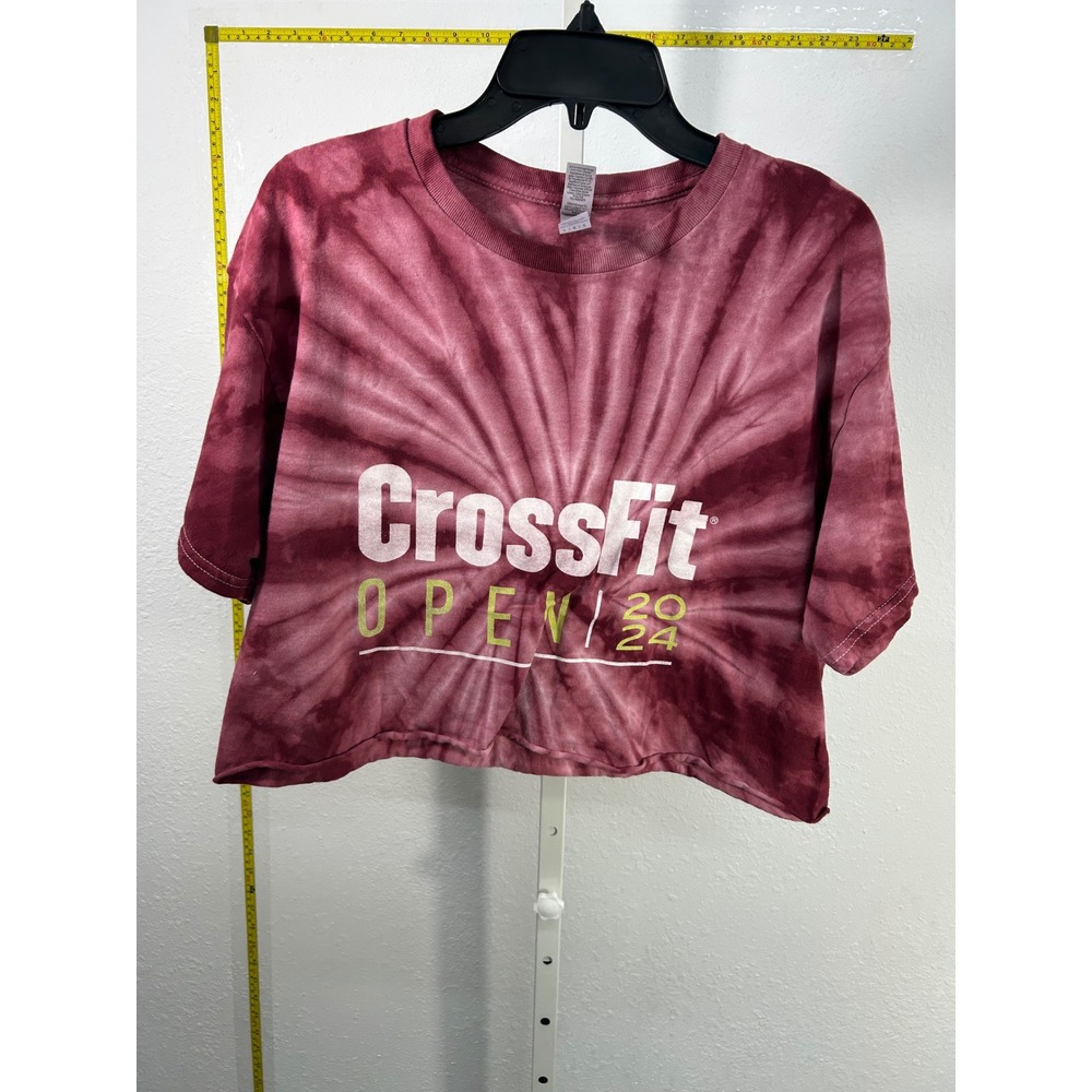 CrossFit Open 2024‎ Tie Dye Crop Top Large Maroon OZP Mindset Over Everything